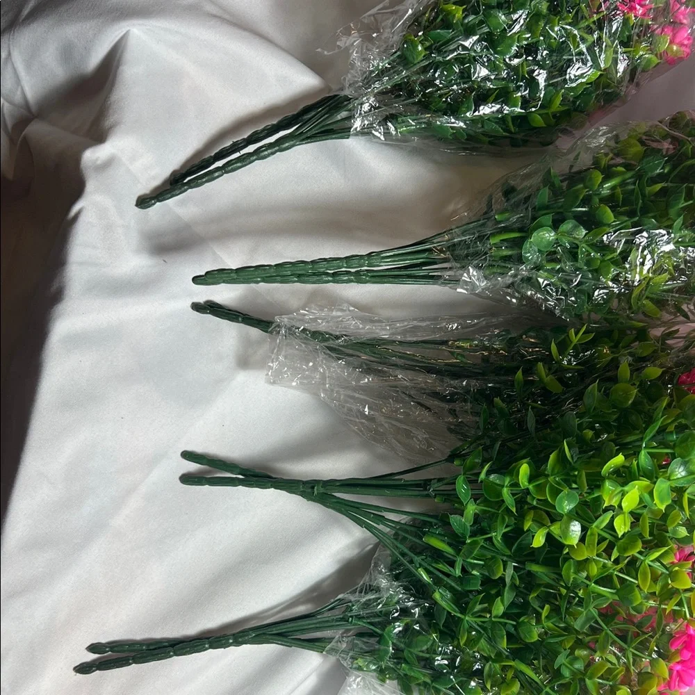 Vibrant Pink and Green Artificial Flower Bouquet